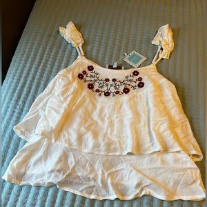 NWT - Floral White Tank - Small